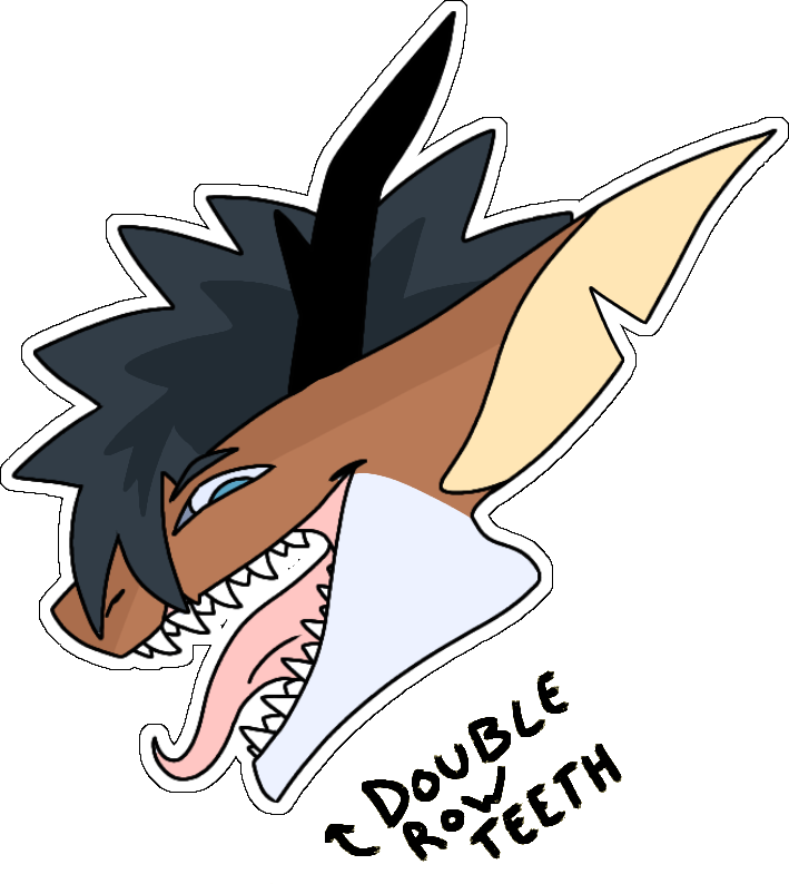 Capri's head side profile with open mouth